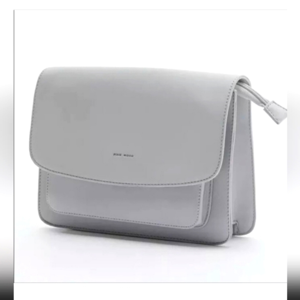 Pixie Mood "Zoe" Pixie Ice Grey Vegan Leather Crossbody Bag